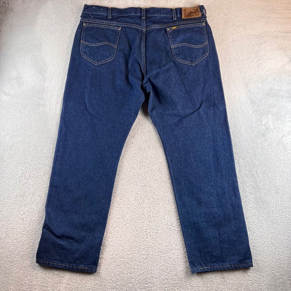 Vintage Lee Riders Jeans Mens 42x30 fits 38x28 Dark Wash Straight Denim - Picture 2 of 11
